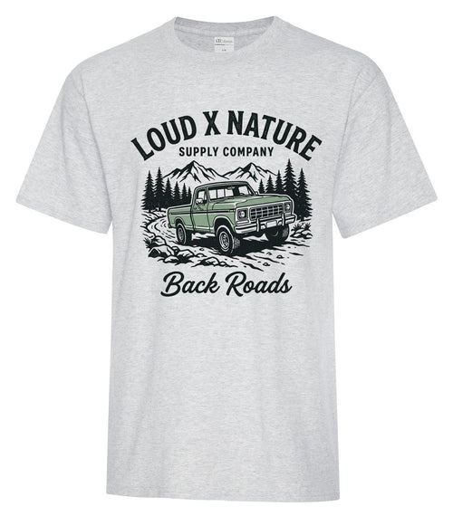 Back Roads Truck Tee — Ash Grey