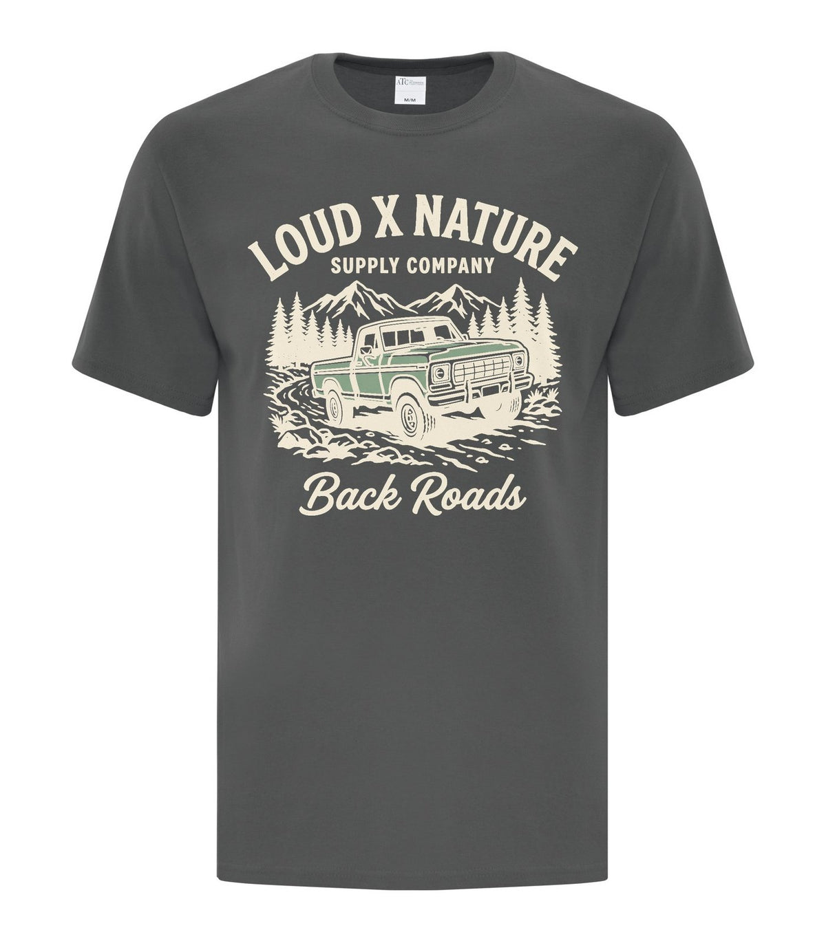 Back Roads Truck Tee — Charcoal