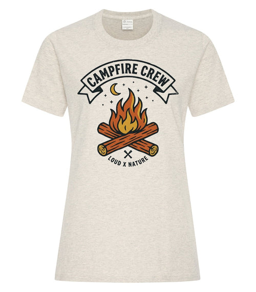 Campfire Crew Ladies Tee — Oatmeal Heather