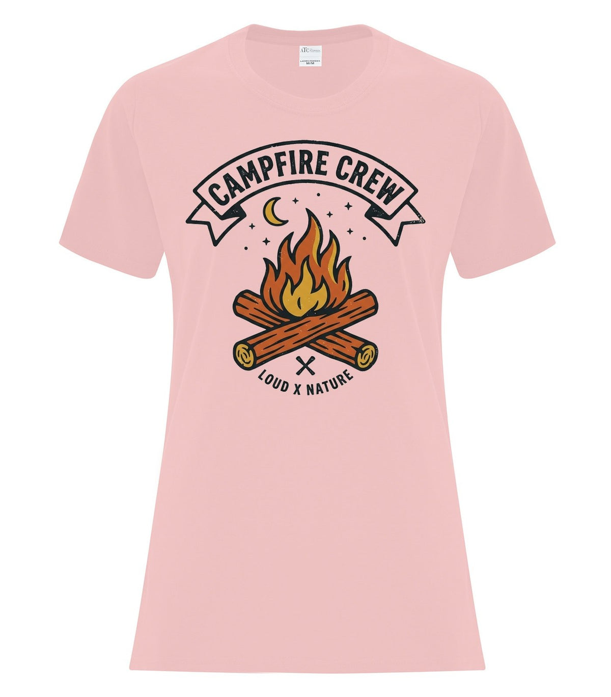 Campfire Crew Ladies Tee — Pale Blush