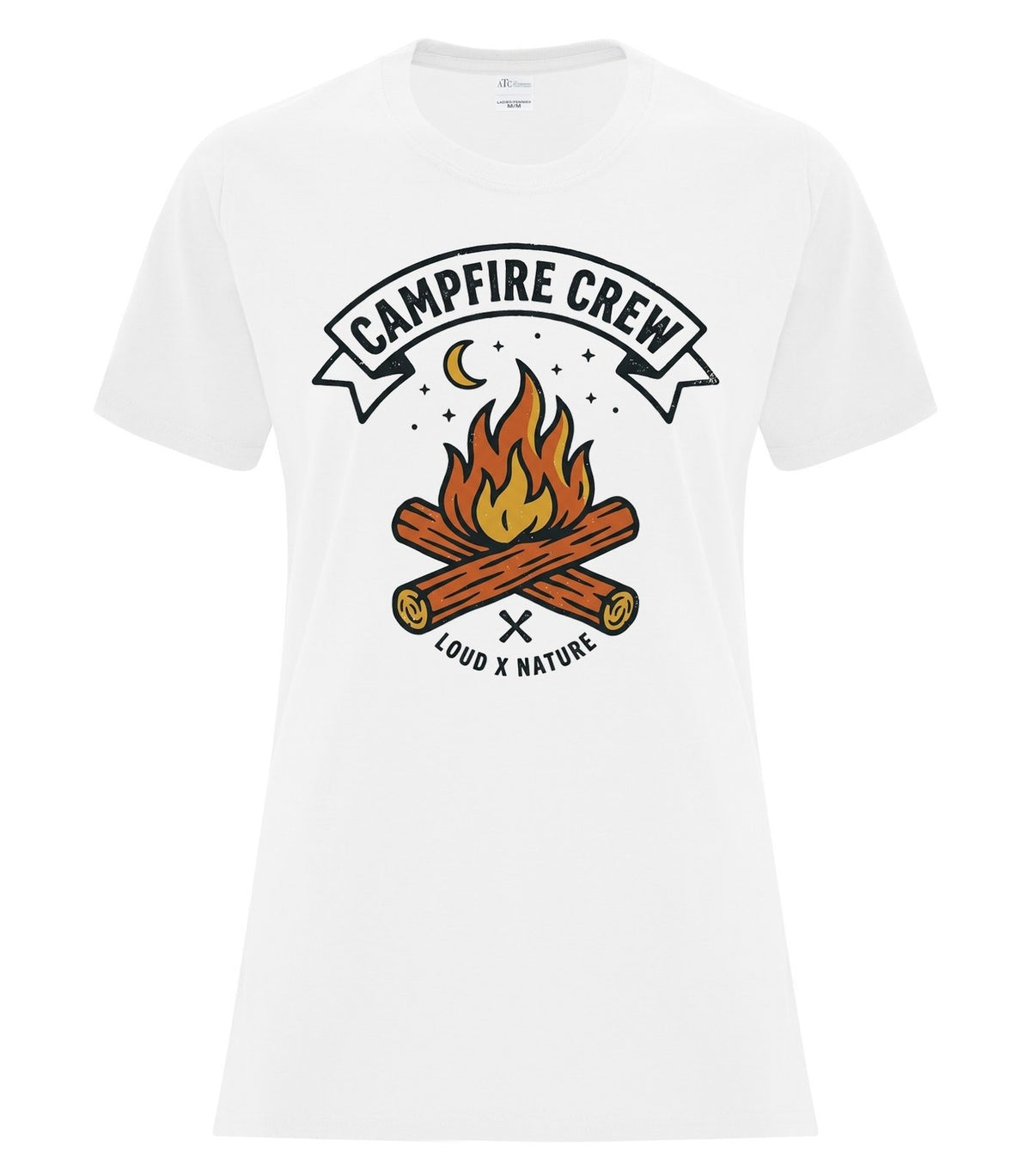 Campfire Crew Ladies Tee — White