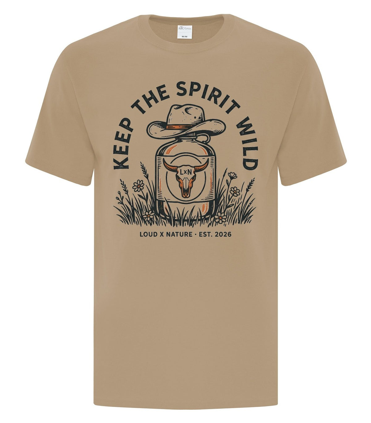 Keep the Spirit Wild Tee — Dark Sand