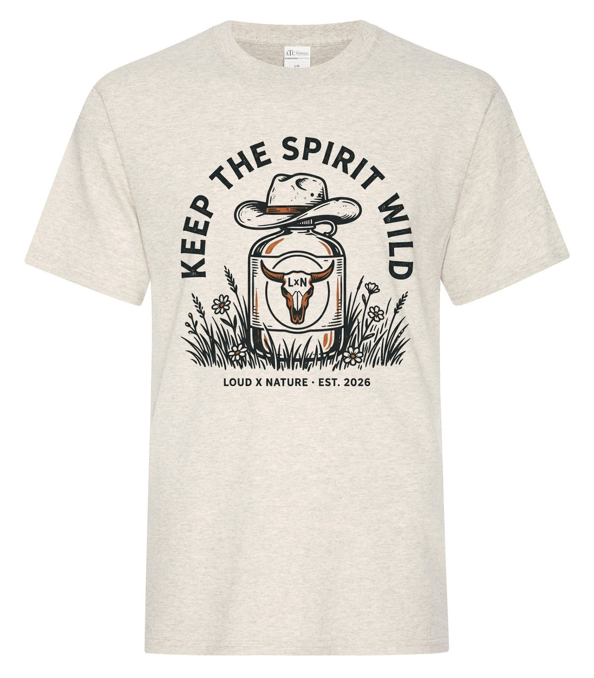 Keep the Spirit Wild Tee — Oatmeal Heather