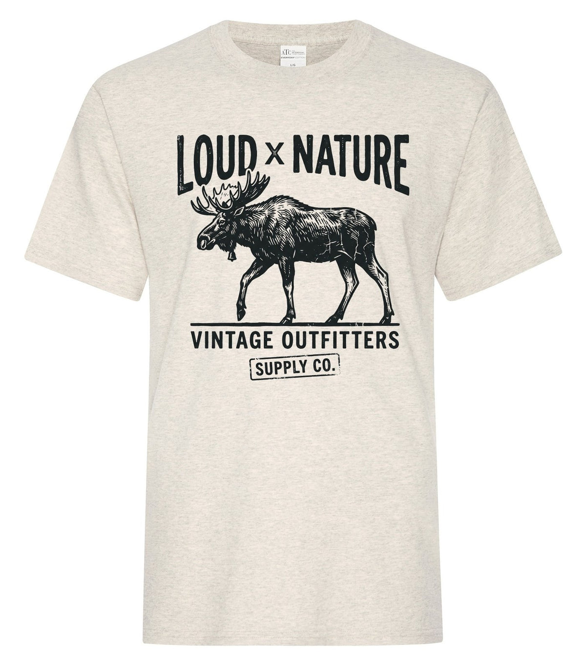Moose Vintage Goods Tee — Oatmeal Heather