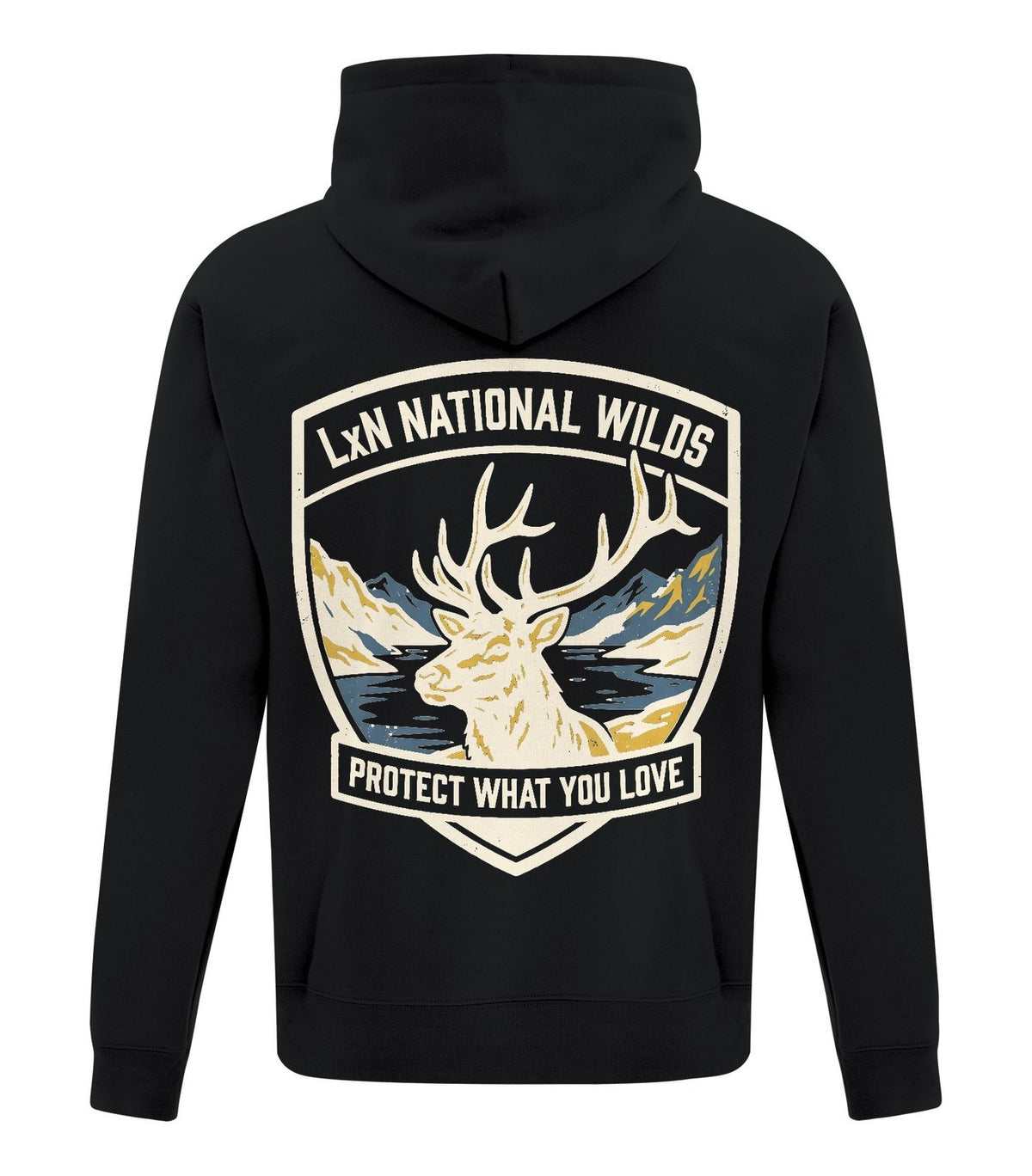 National Wilds Zip Hoodie — Black (back)