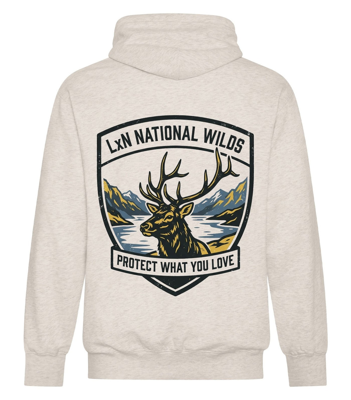 National Wilds Zip Hoodie — Oatmeal Heather (back)