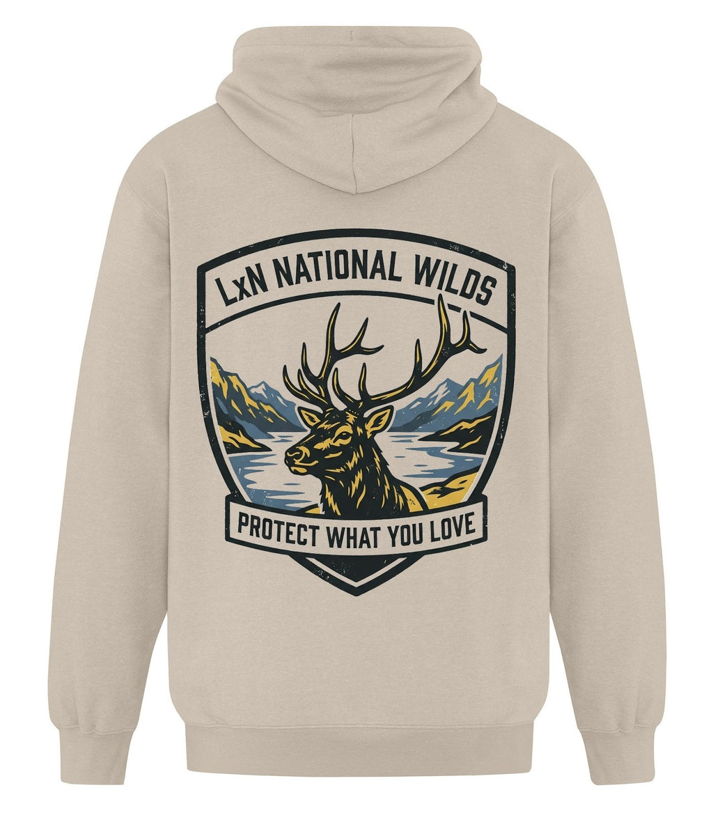 National Wilds Zip Hoodie — Sand (back)