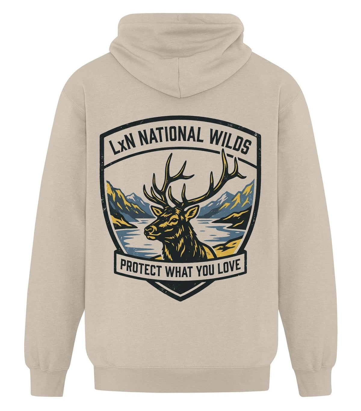 National Wilds Zip Hoodie — Sand (back)
