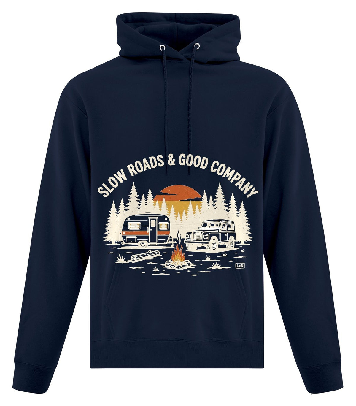 Slow Roads Hoodie — Navy