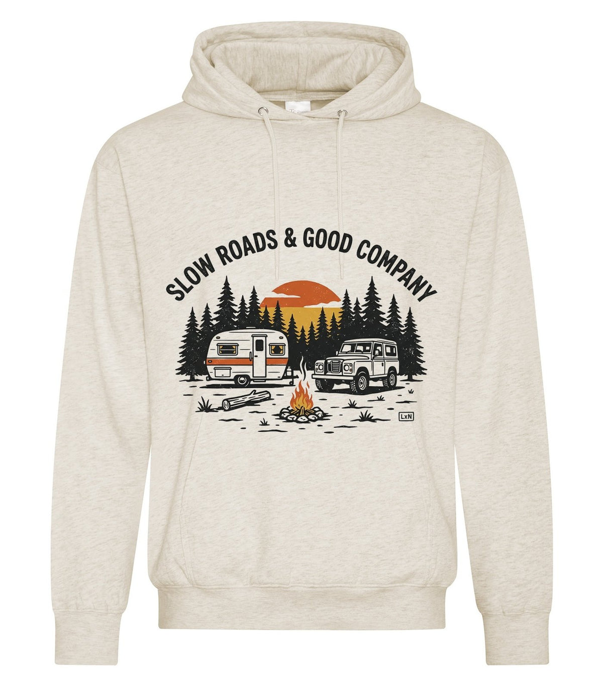 Slow Roads Hoodie — Oatmeal Heather