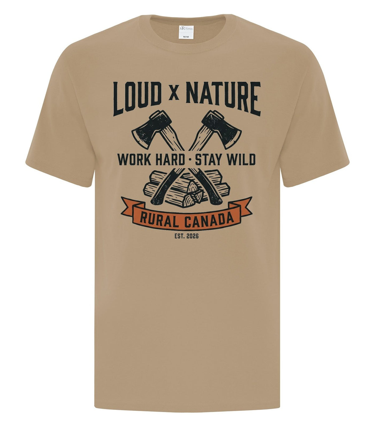 Work Hard Stay Wild Tee — Dark Sand