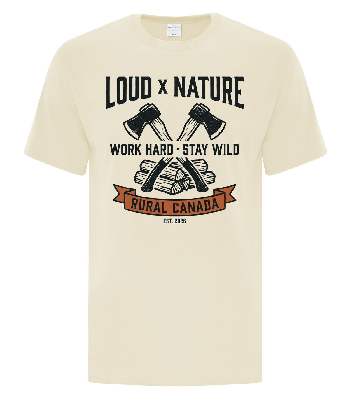 Work Hard Stay Wild Tee — Natural