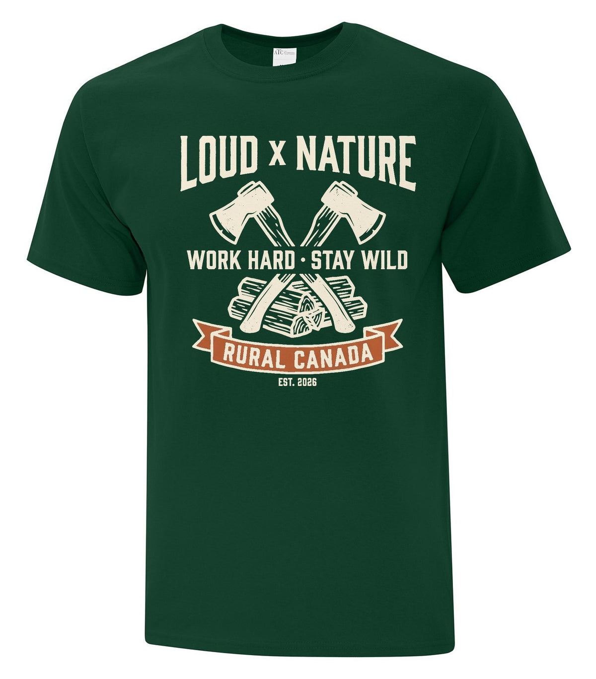Work Hard Stay Wild Tee — Forest Green
