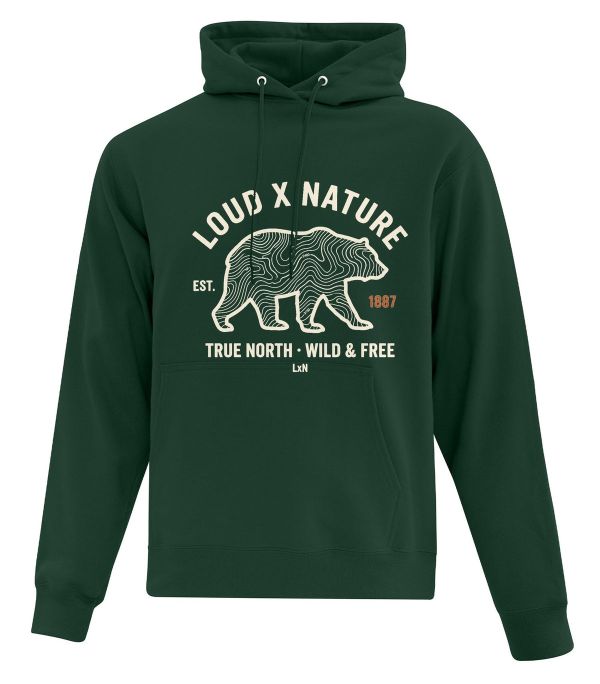 Topo Bear Hoodie — Forest Green