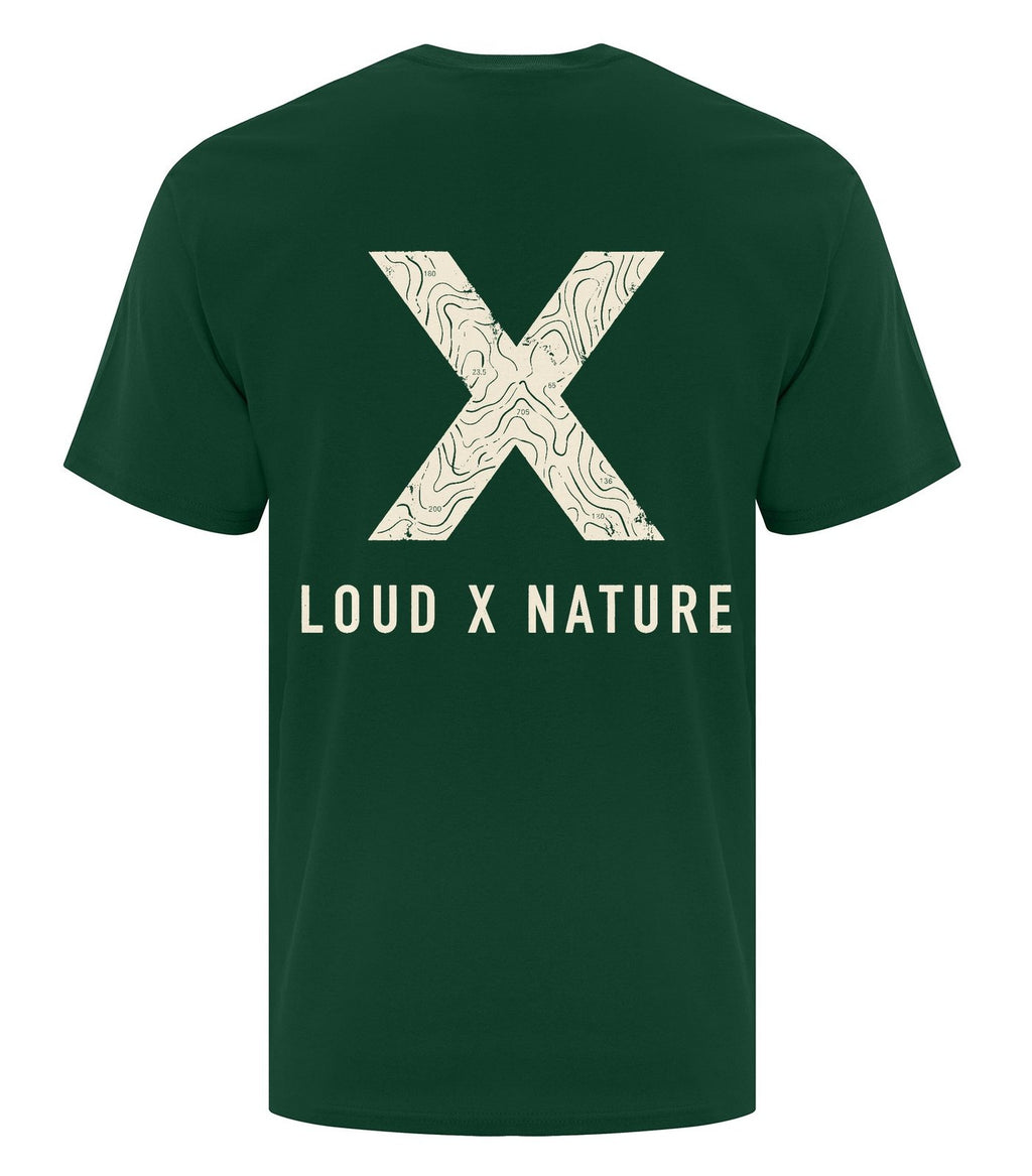 Topo X Essential Tee — Forest Green (back)